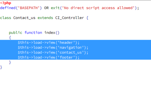 codeigniter load multiple view inside view template