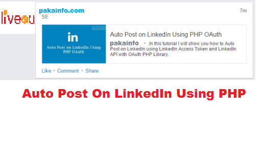 Auto Post On LinkedIn Using PHP script