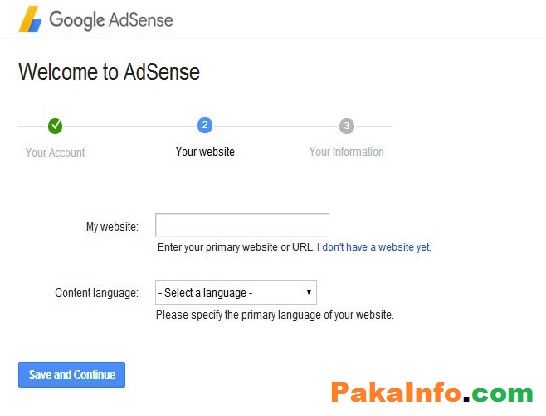 Create an Google Adsense account