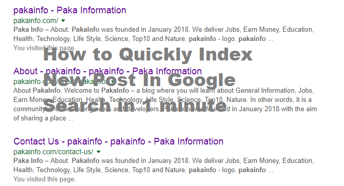 How to Quickly Index New Post In Google Search