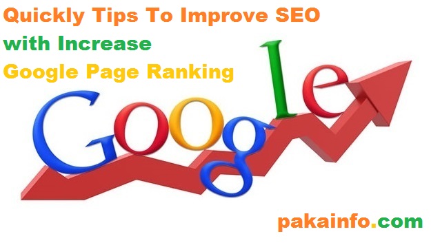 Quickly Tips To Improve SEO with Increase Google Page Ranking
