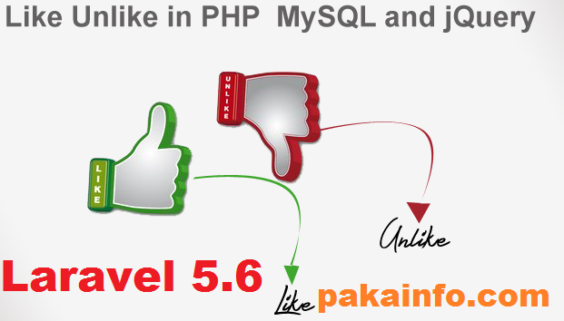 Laravel 5.6 Like Dislike rating system with jQuery, Ajax and PHP
