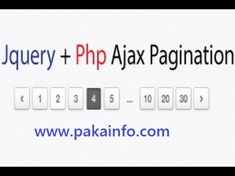 Advanced jQuery Ajax Pagination PHP MySQL using jQuery
