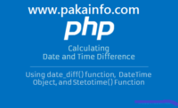 Calculate the difference between two dates using PHP