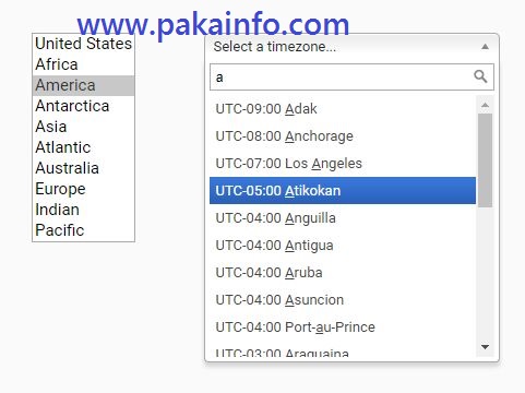 Get Drop Down List of TimeZones using PHP