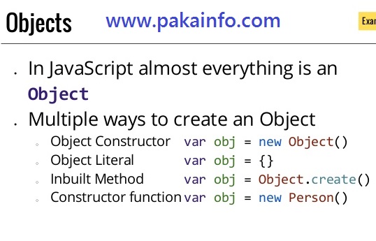 JavaScript Objects – methods array constructor and new object