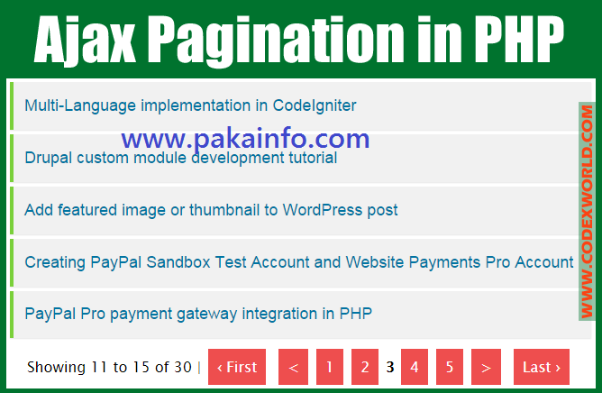 Pagination with jQuery Ajax PHP and MySQL