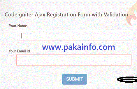 Registration Form Validation using Ajax in Codeigniter