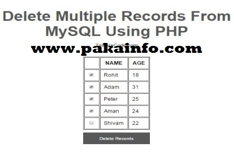 jQuery Delete Multiple Rows using checkbox PHP with MySQL