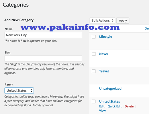 wordpress Get All Parent Categories from Child Categories