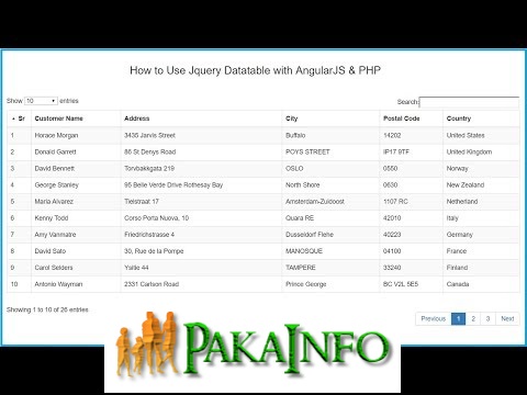 Angular DataTable Pagination Searching Sorting in PHP MySQLi Example
