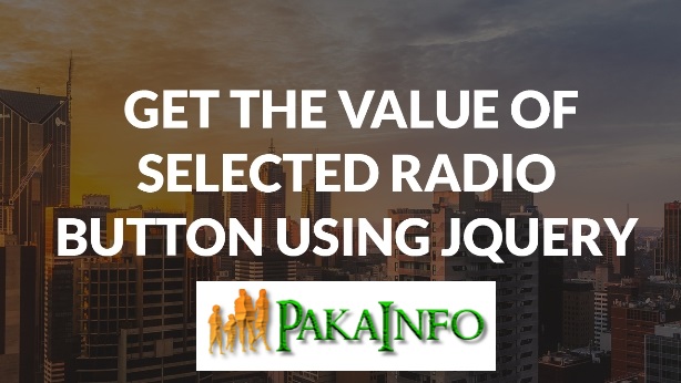 Get Radio Button value using jQuery Example