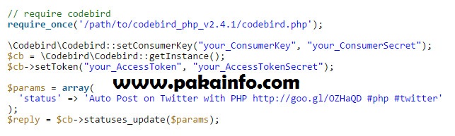 How to Auto Post on Twitter using PHP API