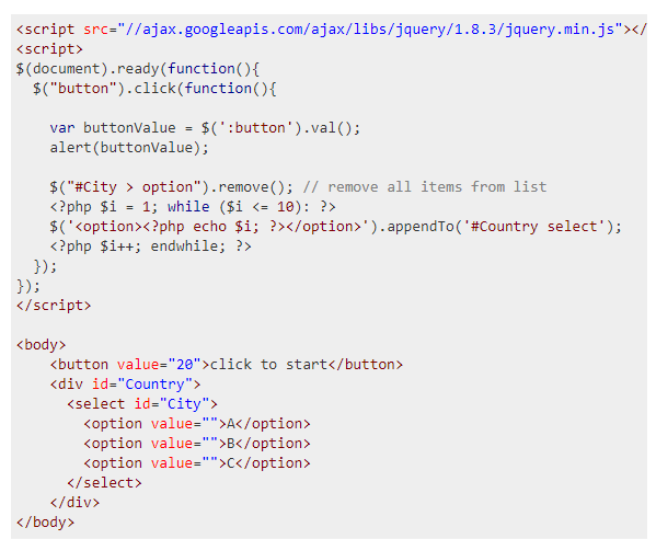 JavaScript Access PHP variables in jQuery-output
