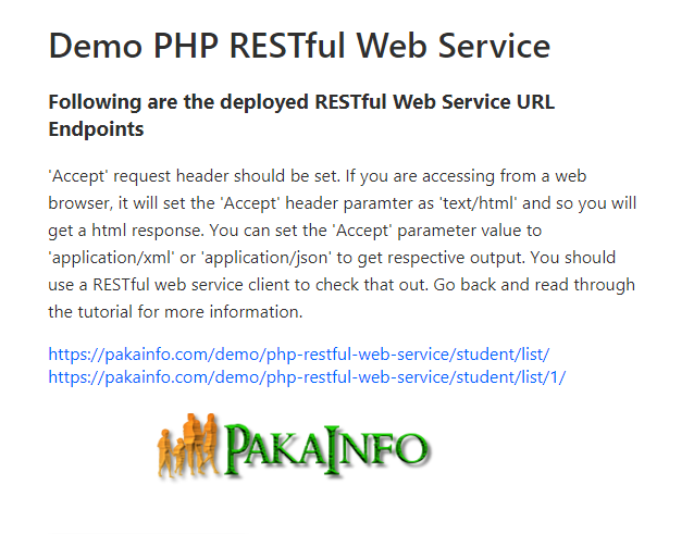 PHP RESTful Web Service