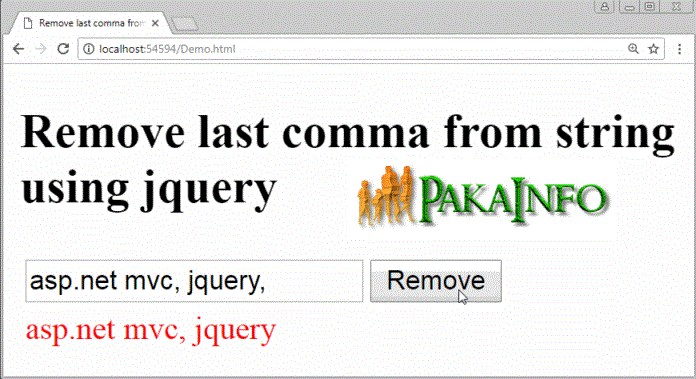 Remove Last Character from String jQuery