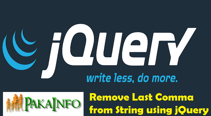 Remove Last Comma from String using jQuery