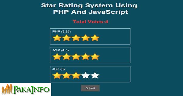 Simple PHP Rating System with database using JavaScript