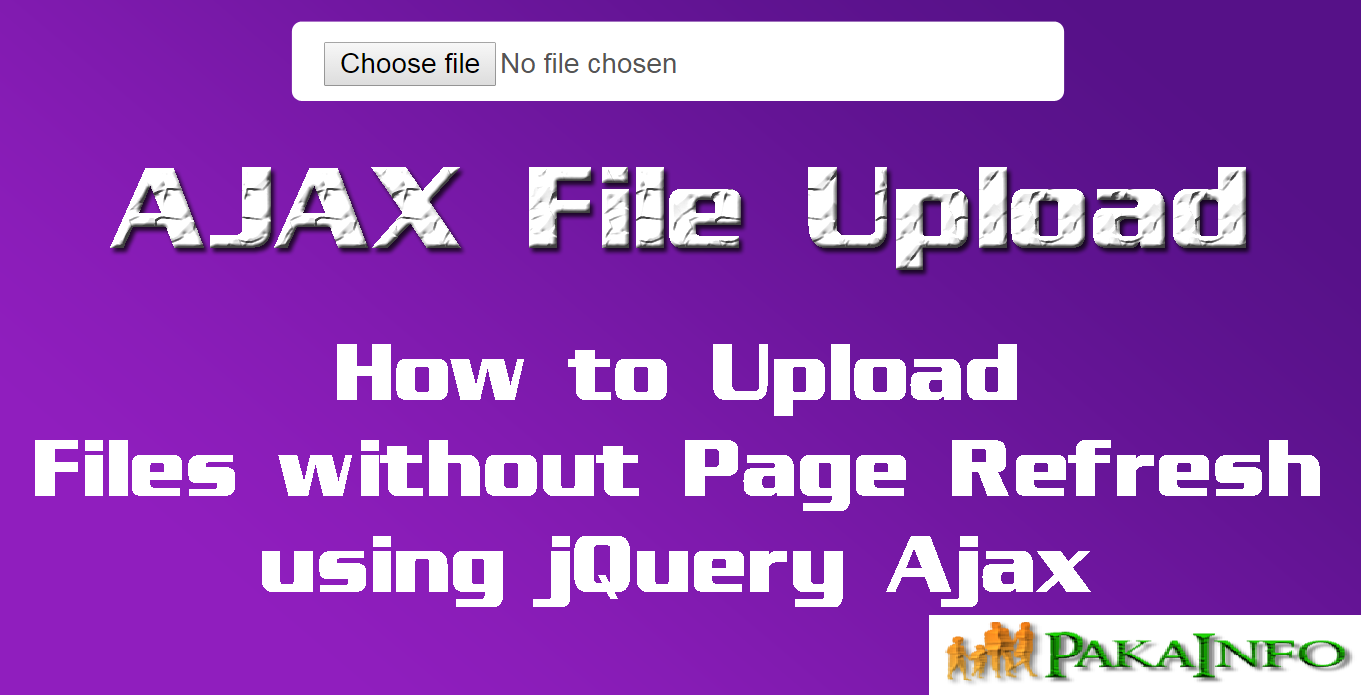 jQuery Ajax Image Upload without Page Refresh using PHP