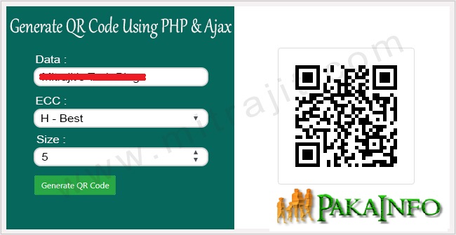 jQuery Ajax QR Code Generator PHP script Download