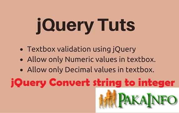 jQuery Convert string to integer Example