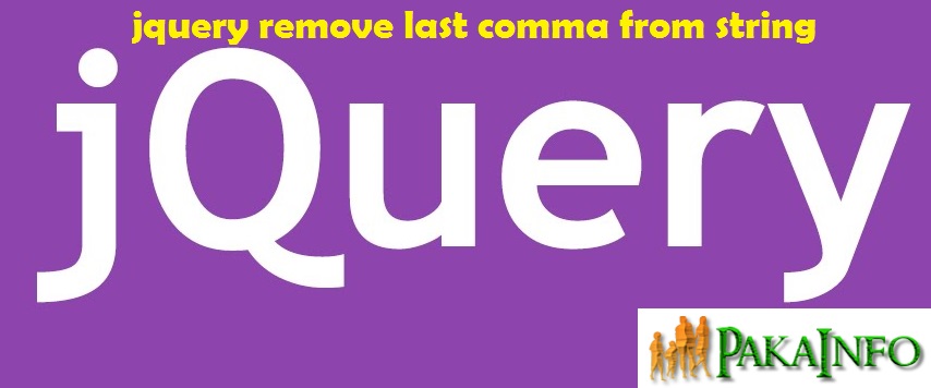 jquery remove last comma from string Example