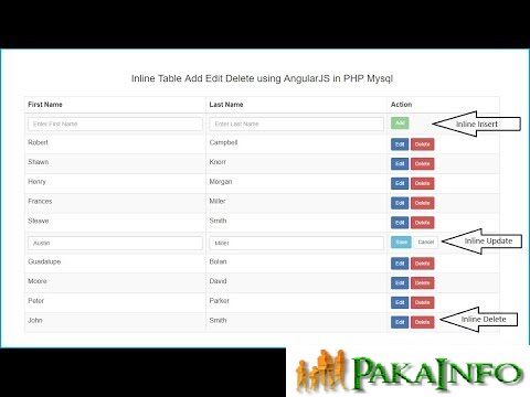 ANGULARJS PHP MySQL Inline CRUD Example Tutorial From Scratch