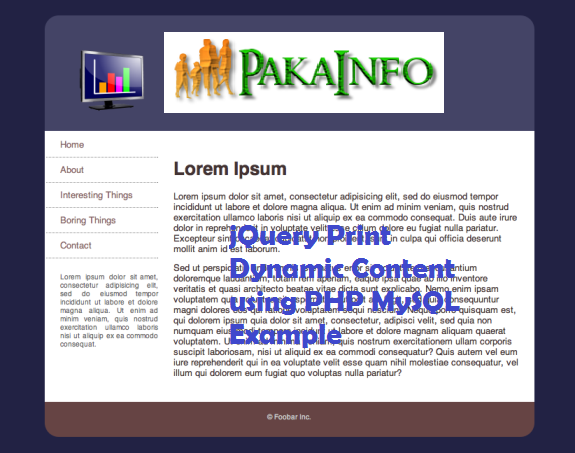 jQuery Print Dynamic Content using PHP MySQL Example