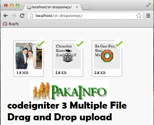 codeigniter 3 Multiple File Drag and Drop Upload using DropzoneJS
