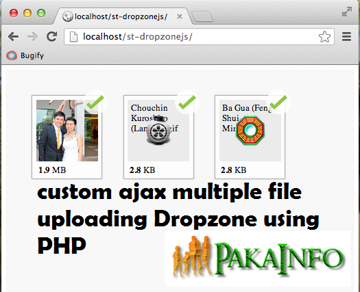 custom ajax multiple file uploading Dropzone using PHP