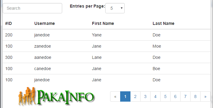 jQuery DataTables Pagination Size Per Page