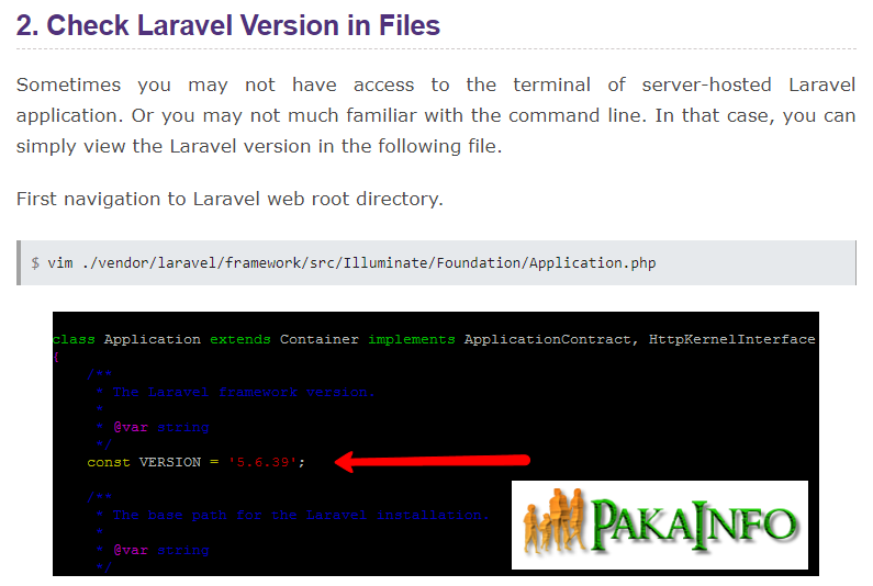 How to Check Laravel Version by CLI and File