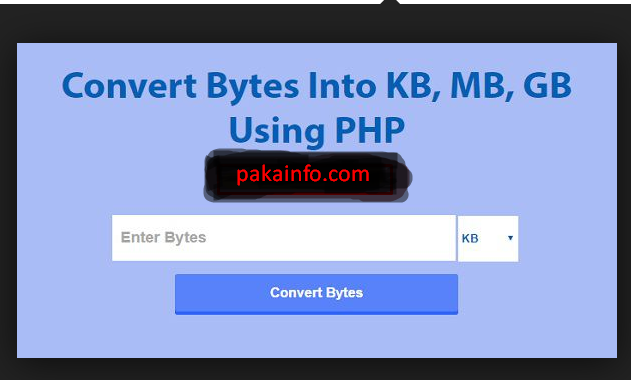 PHP Format File Size Convert KB MB GB