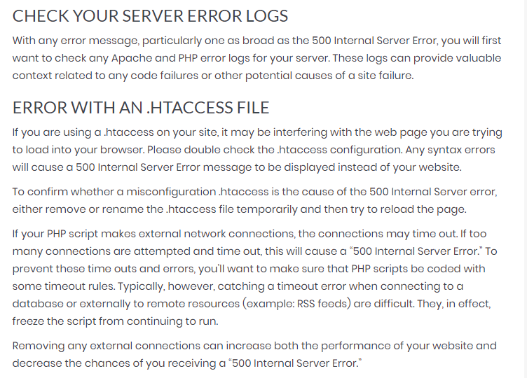 check your server error Logs