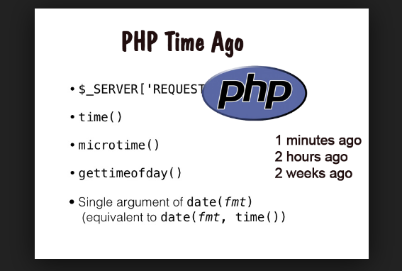 PHP Time Ago Function Converting Timestamp