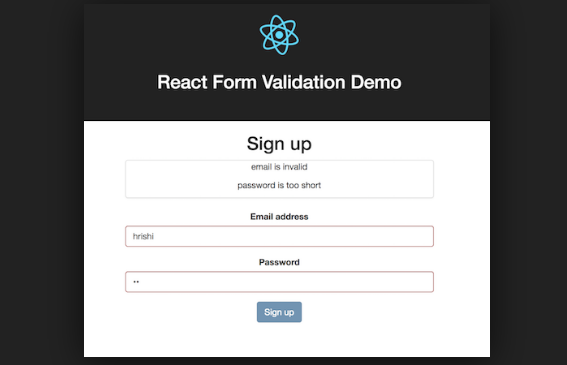 Form Validation Using React Examples