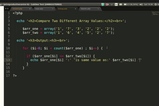 PHP Compare Two Array Values