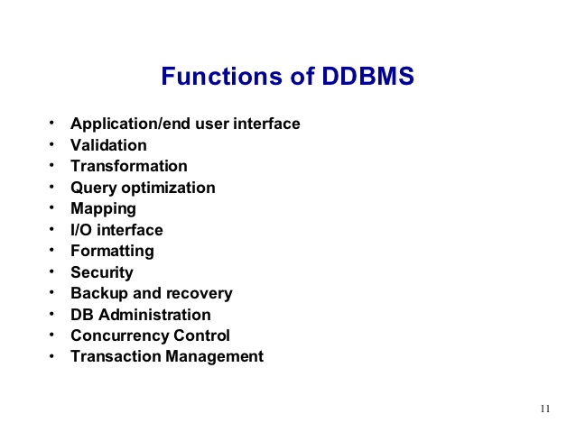 Functions of a DBMS - Database Management System
