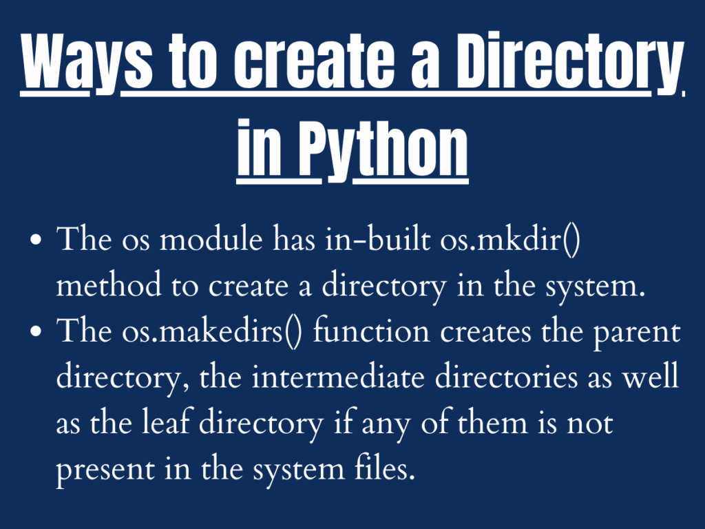 python create directory