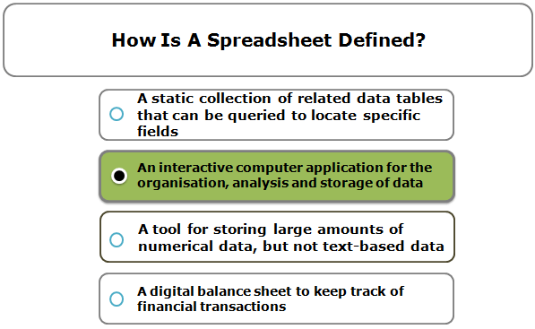 How is a spreadsheet defined?