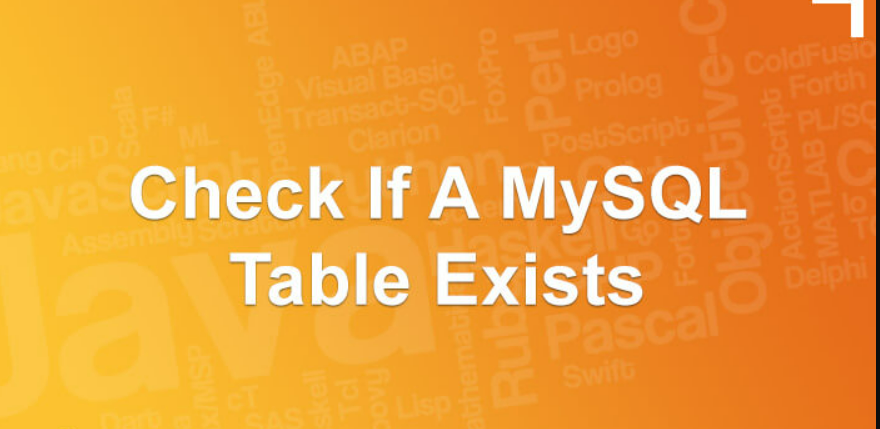 Sql check if table exists MySQL