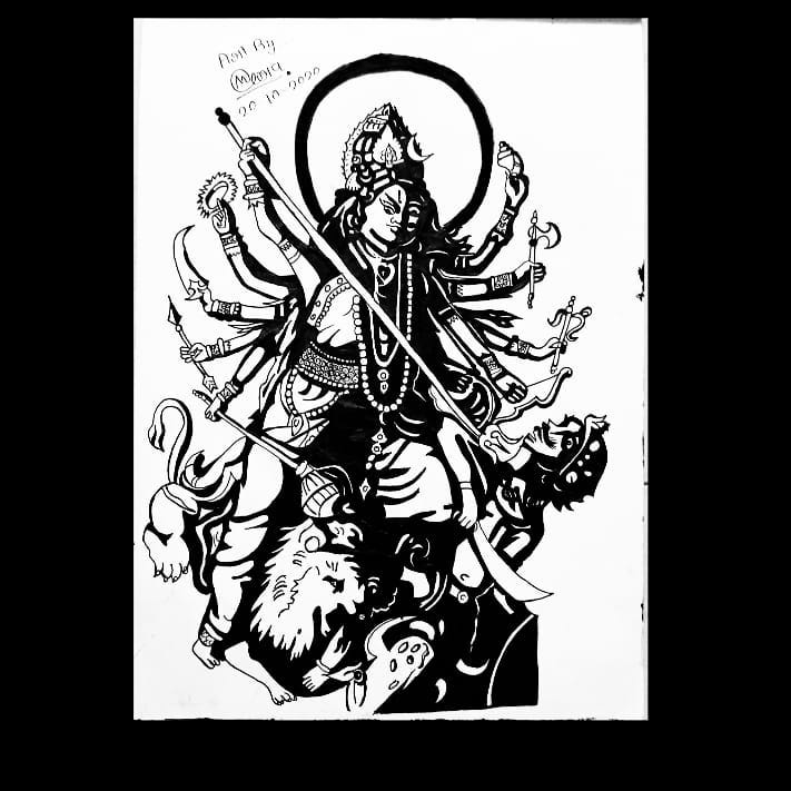 maa durga drawing pictures