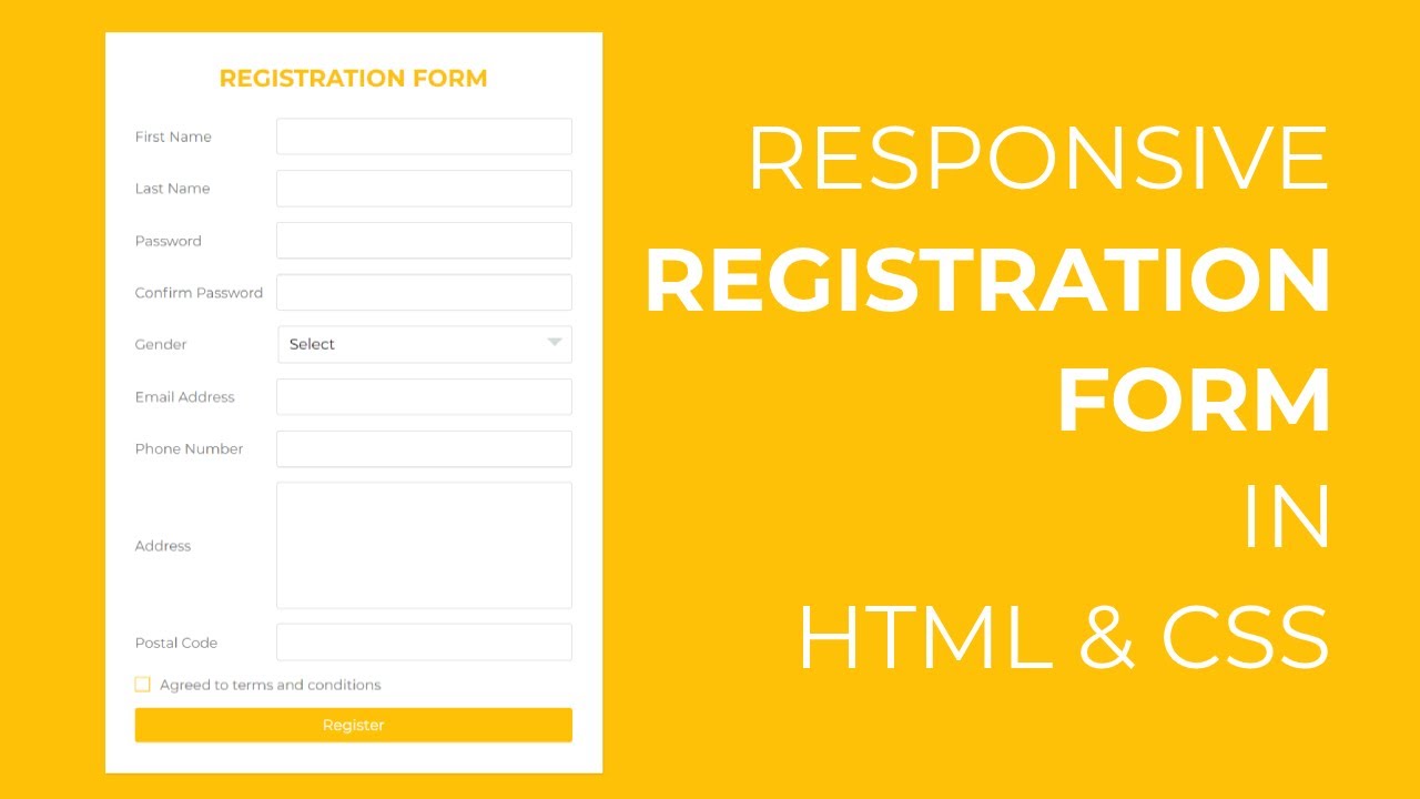 Responsive Registration Form in HTML