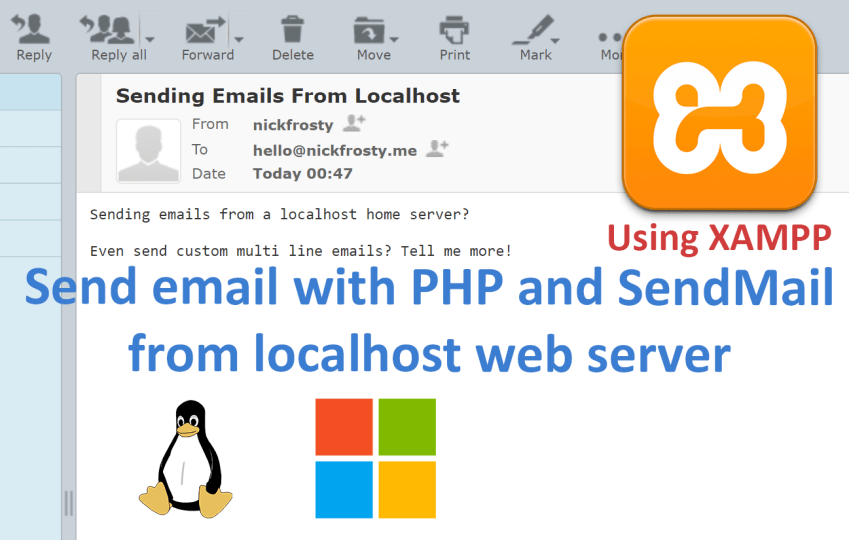 how to send email in php using localhost