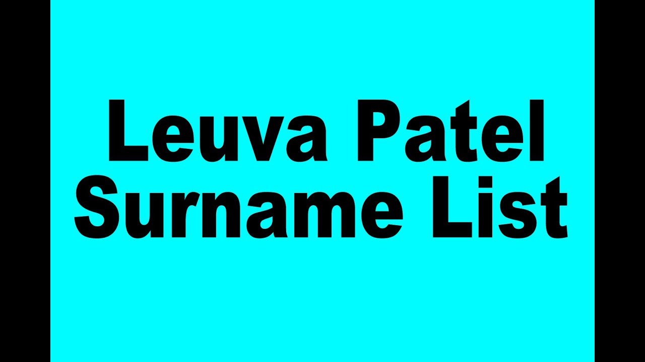 patel surname list