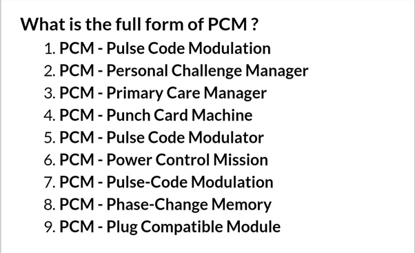 pcm full form