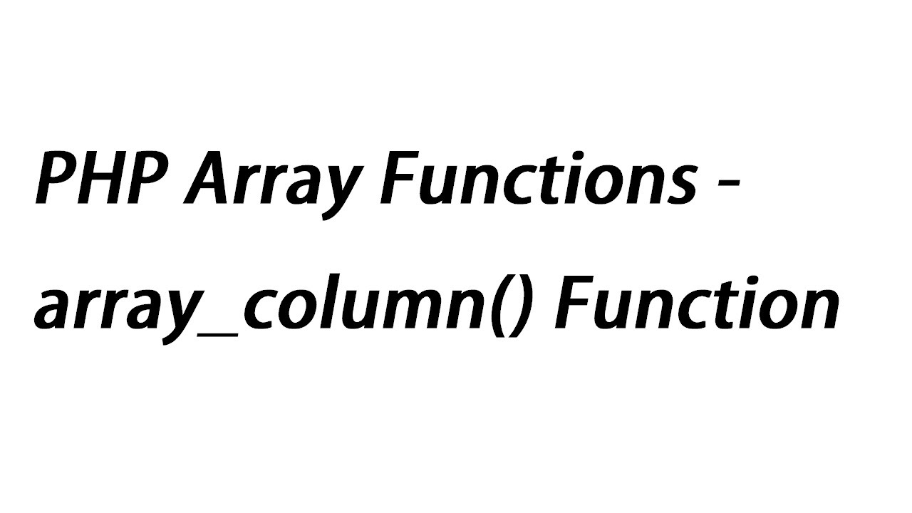 php array_column