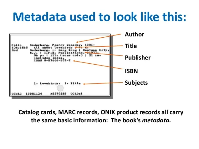Metadata in DBMS