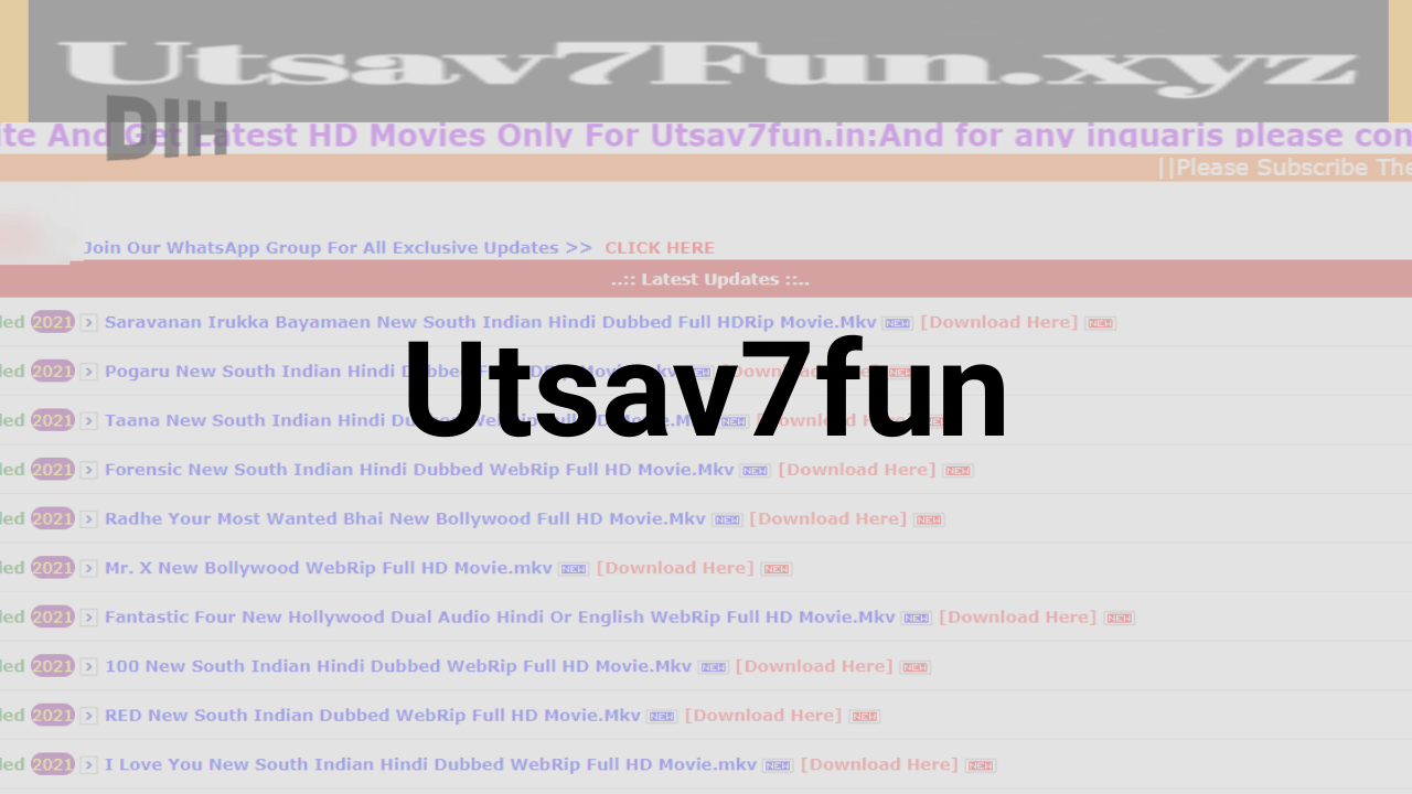 Utsav7fun New Link 2024 : – Bollywood, Hollywood Hindi Dubbed, Telugu, Punjabi Movies