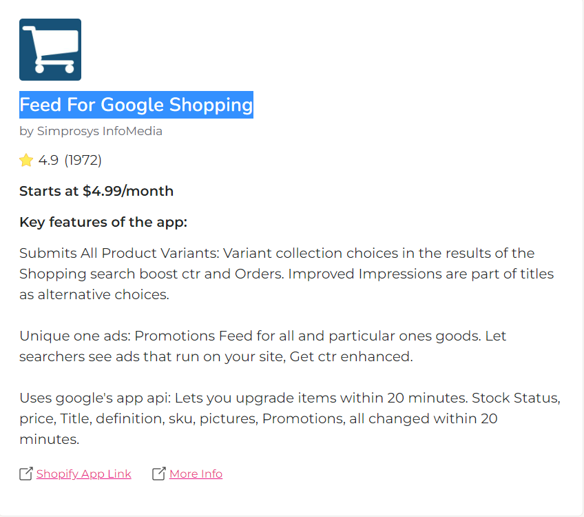 Feed For Google Shopping